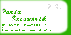 maria kacsmarik business card